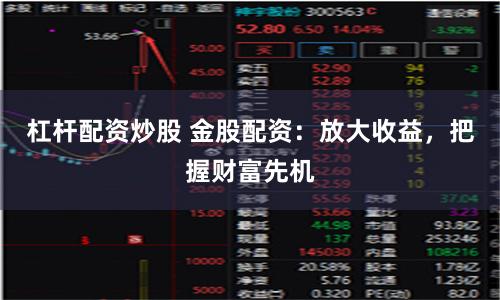 杠杆配资炒股 金股配资：放大收益，把握财富先机